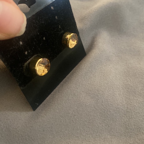 Round Stud Earrings Natural Citrine with post backing. New. - Picture 13 of 13